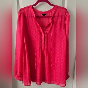 Torrid Sheer Pink Swiss Dot Blouse